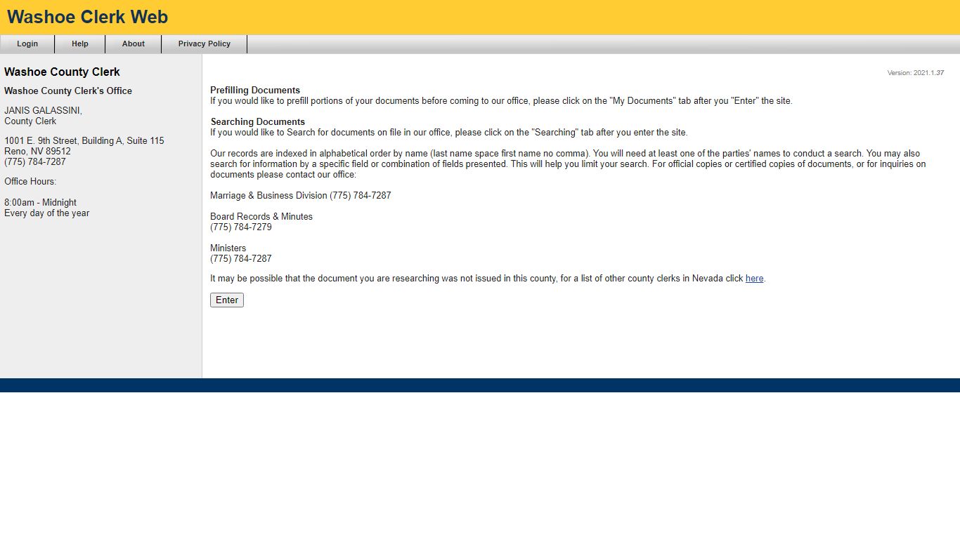 Washoe Clerk Web - Washoe County, Nevada